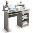 thumbnail image 1 of Ktaxon Gaming Desk with Keybroad Tray&Drawers, Computer Desk with Desktop Storage Rack& Adjustable Shelf Cabinet for Home Office, Gray, 1 of 9