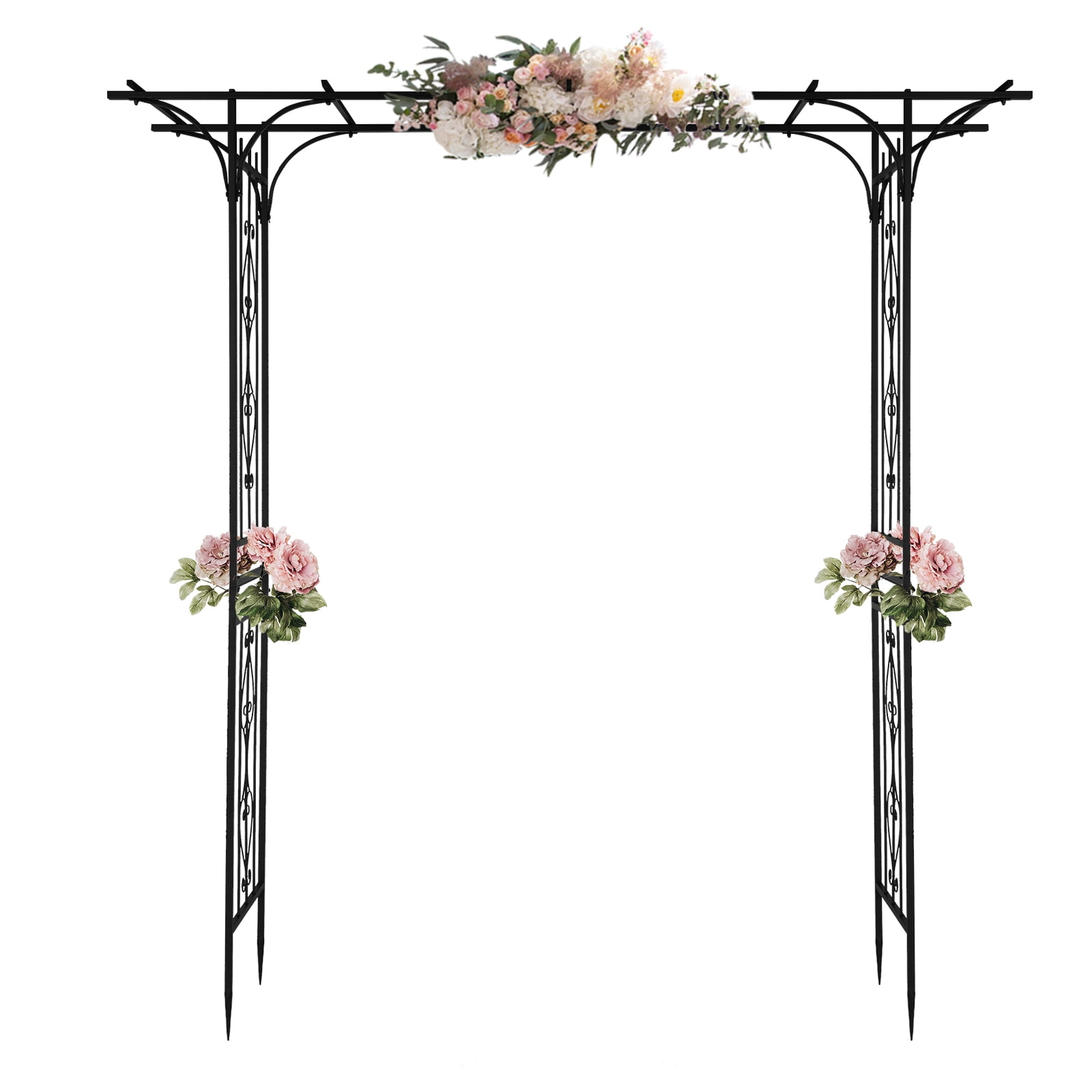 Ktaxon Garden Arbor Archway Flat Top Courtyard Arch Metal Wedding Party Archway
