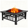 thumbnail image 1 of Ktaxon Gardens 32" Outdoor Metal Firepit Backyard Patio Garden Square Stove Fire Pit, 1 of 11