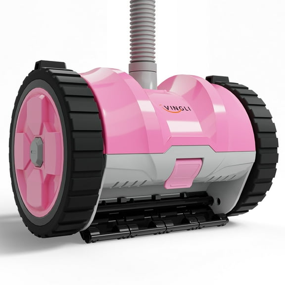 Ktaxon Gear Drive Automatic Suction Pool Cleaner for Above Ground & Inground Pools w/ 12 Grey Hoses, 2045C, Pink