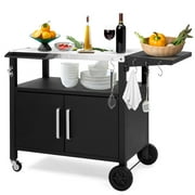 Ktaxon Grill Cart ,Outdoor Cooking Kitchen Cabinets for BBQ Grill Prep Table Movable Food