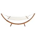 thumbnail image 1 of Ktaxon Teak Hammock Set, Complete with Stand & 600LB Capacity Weather-Resistant Polyester Fabric, 1 of 8