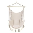 thumbnail image 1 of Ktaxon Hanging Hammock Chair with 2 Cushions, Anti-Slip Spreader Bar for Indoor & Outdoor, Beige, 1 of 9