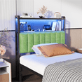 thumbnail image 1 of Ktaxon Headboard for Twin Size Bed with Pegboards Storage, Upholstered Headboard with Charing Station & LED Lights, Height Adjutable, Green, 1 of 9