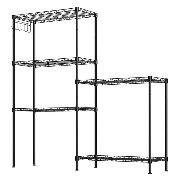 Ktaxon 59"x21"x11.5" Heavy Duty 5-Tier Wire Shelving Rack Adjustable Shelf Storage, Black