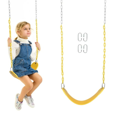 Ktaxon Heavy Duty Swing Seat Set Accessories Replacement Swings Slides Yellow
