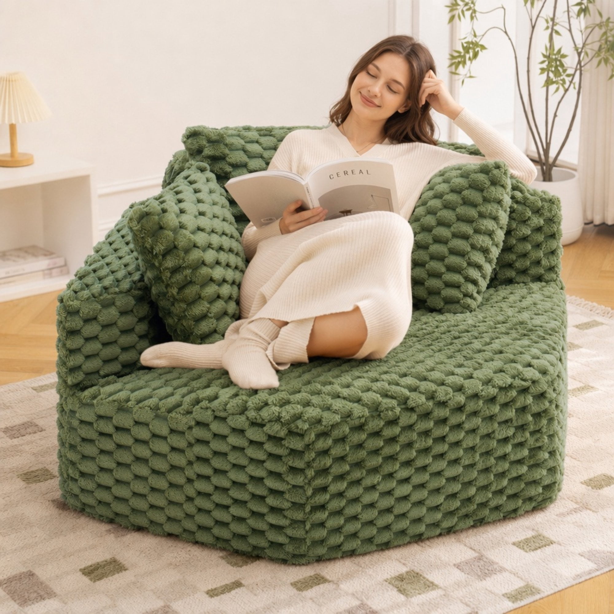 Ktaxon Hexagonal Oversized Lounge Chair, No Assembly Accent Sofa
