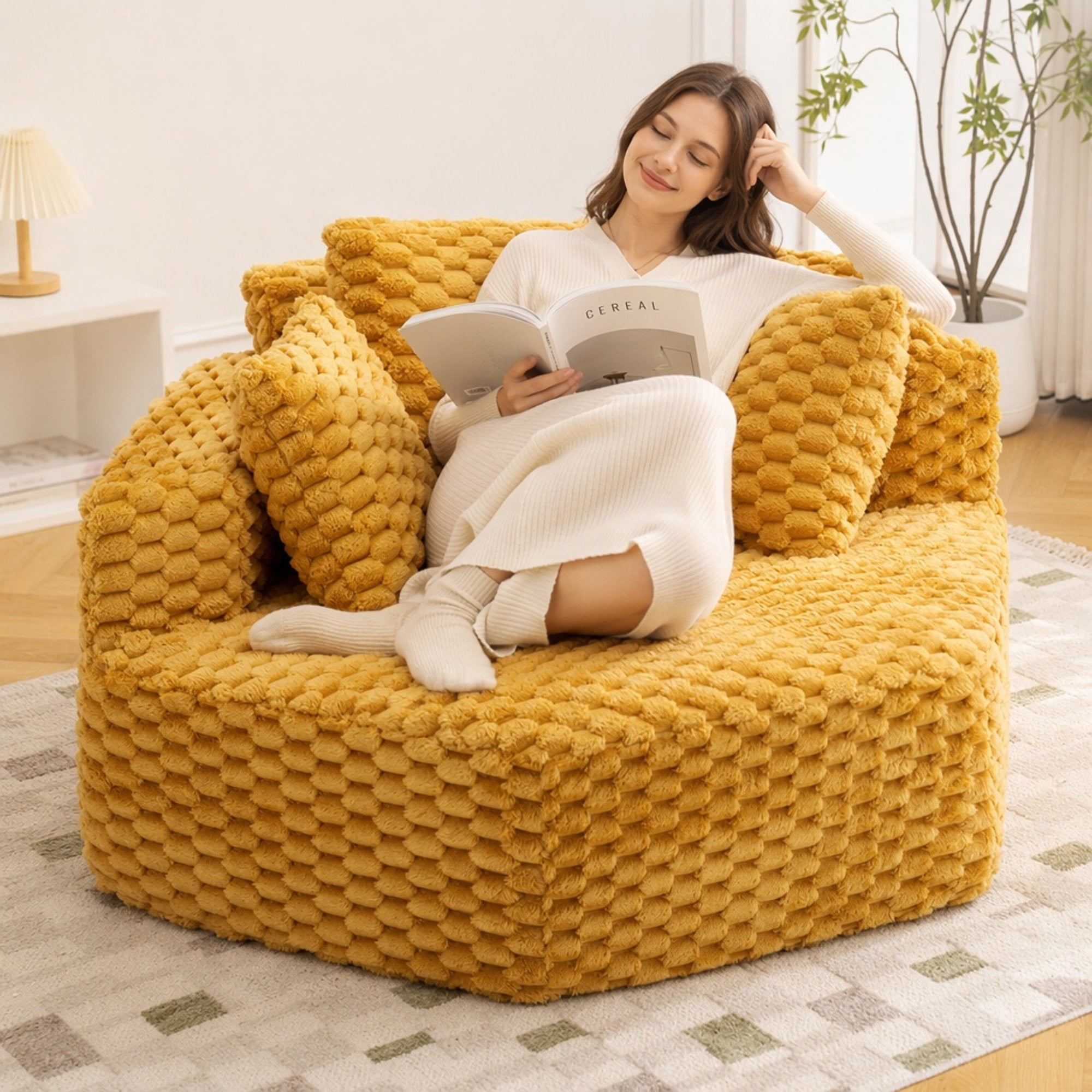 シェルソファ Ktaxon Hexagonal Oversized Lounge Chair, No Assembly Accent Sofa