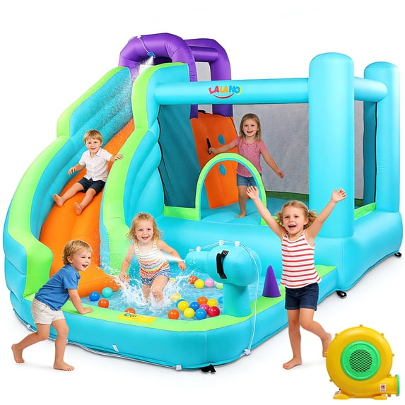 Ktaxon Inflatable Water Slide Park with Bouncer, Climbing Wall, Splash ...