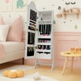 thumbnail image 1 of Ktaxon Kids Jewelry Armoire Cabinet, Standing Jewelry Organizer with Full Length Mirror, Large Storage Capacity, Ideal for Little Girls, White, 1 of 10