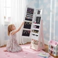 thumbnail image 1 of Ktaxon Kids Jewelry Armoire with Full-Length Mirror, Fabric Drawer, Freestanding Jewelry Cabinet & Vanity Organizer for Girls, White, 1 of 9