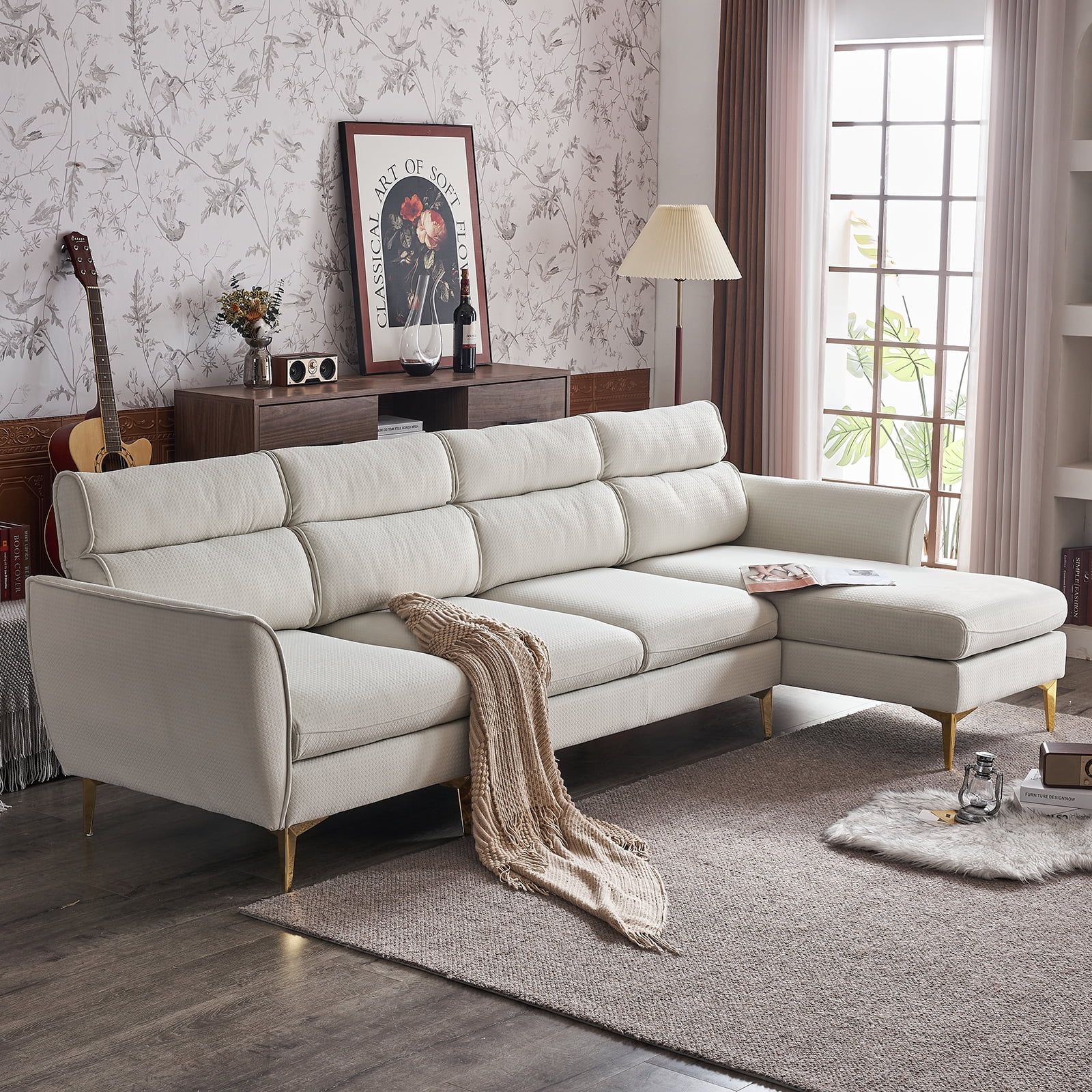 Urban 3 Piece L-Shaped Sectional, Sofa With Chaise