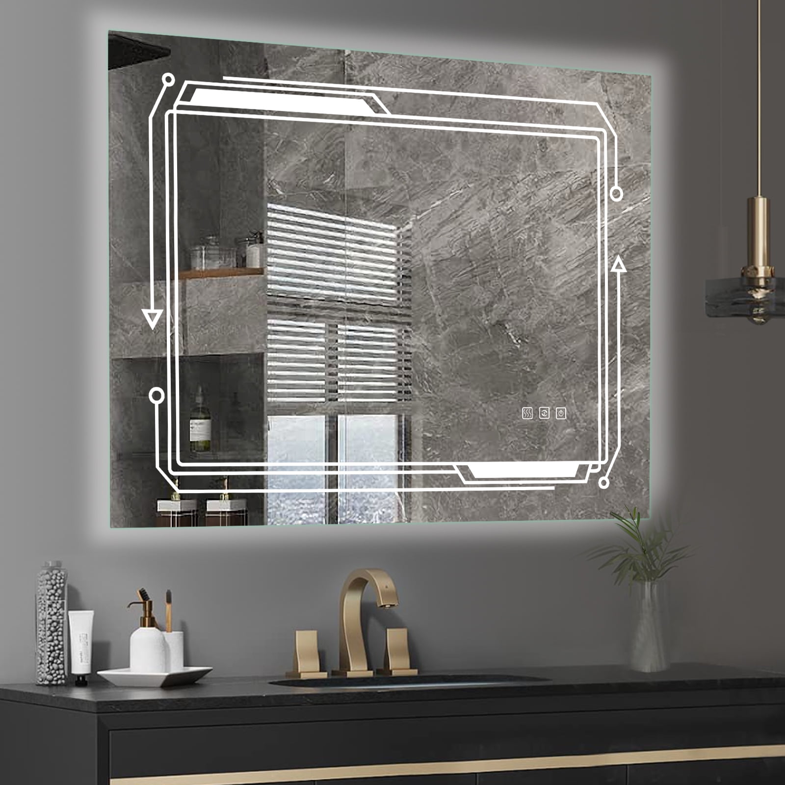 Ktaxon LED Mirror Bathroom Mirror, Makeup Mirror Vanity Mirror with ...