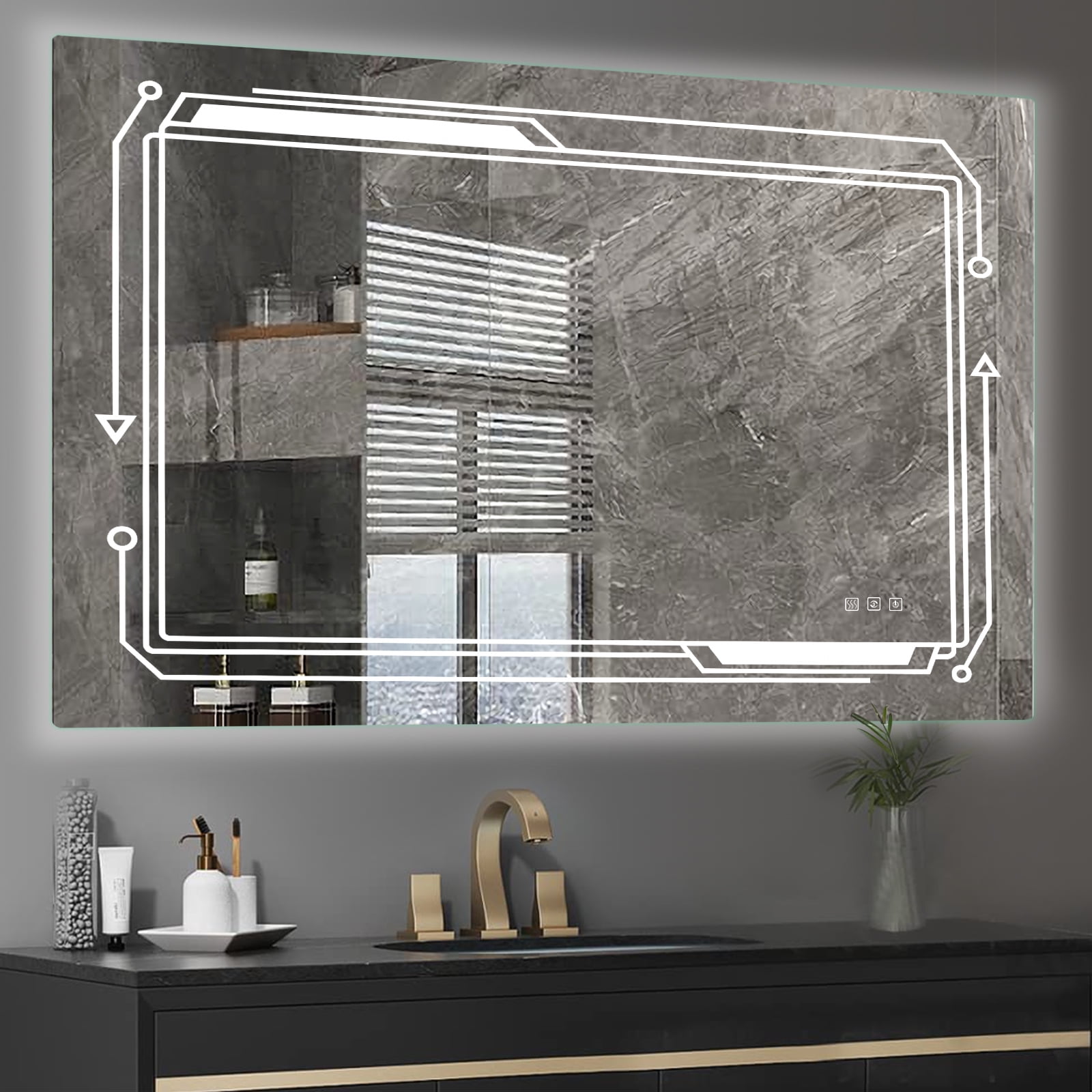 Ktaxon LED Mirror Bathroom Mirror, Makeup Mirror Vanity Mirror with ...