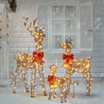 thumbnail image 1 of Ktaxon Lighted Christmas 5ft Deer Family Set Outdoor Yard Decoration LED Lights, Stakes - Rattan, 1 of 9