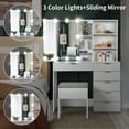 thumbnail image 1 of Ktaxon Lighted Makeup Vanity Table Set, Dressing Table with Sliding Mirror, Vanity Desk , White, 1 of 11