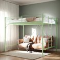 thumbnail image 1 of Ktaxon Loft Bed Full Size with Flat Rungs, No Box Spring Required,Heavy Duty Metal Slat Support, Green, 1 of 6