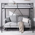thumbnail image 1 of Ktaxon Loft Bed Full Size with Flat Rungs, No Box Spring Required,Heavy Duty Metal Slat Support,Black, 1 of 10