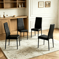 thumbnail image 1 of Ktaxon Modern Dining Chairs with High Back, 4 Person PU Leather Padded Chairs for Dining Room, Kitchen, Home, Black, 1 of 9