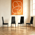 thumbnail image 1 of Ktaxon Modern Dining Chairs with High Back, 4 Person PU Leather Padded Chairs for Dining Room, Kitchen, Home, Black, 1 of 9