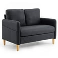thumbnail image 1 of Ktaxon Loveseat Sofa with Side Bags 47" 2-Seat Small Couch with Wood Legs for Living Room Bed Room Black, 1 of 9
