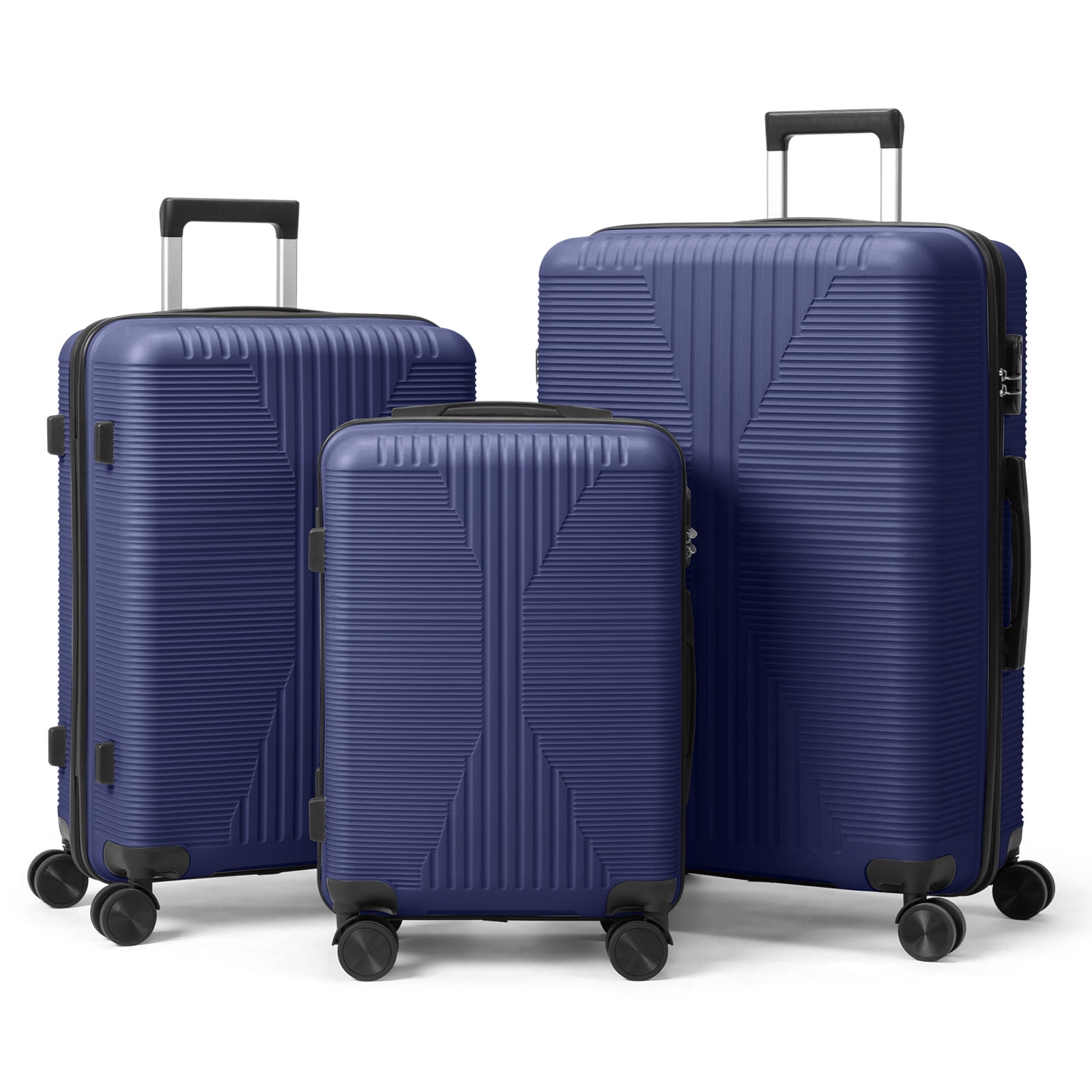 Ktaxon Luggage 3 Piece Set,Suitcase Set with 360° Spinner Wheels Hardside Lightweight Luggage 20in24in28in, Blue