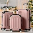 thumbnail image 1 of Ktaxon Luggage 3 Piece Sets, ABS Hardside Lightweight Suitcase with TSA Lock Spinner Wheels, 20in 24in 28in, Rose Gold, 1 of 10