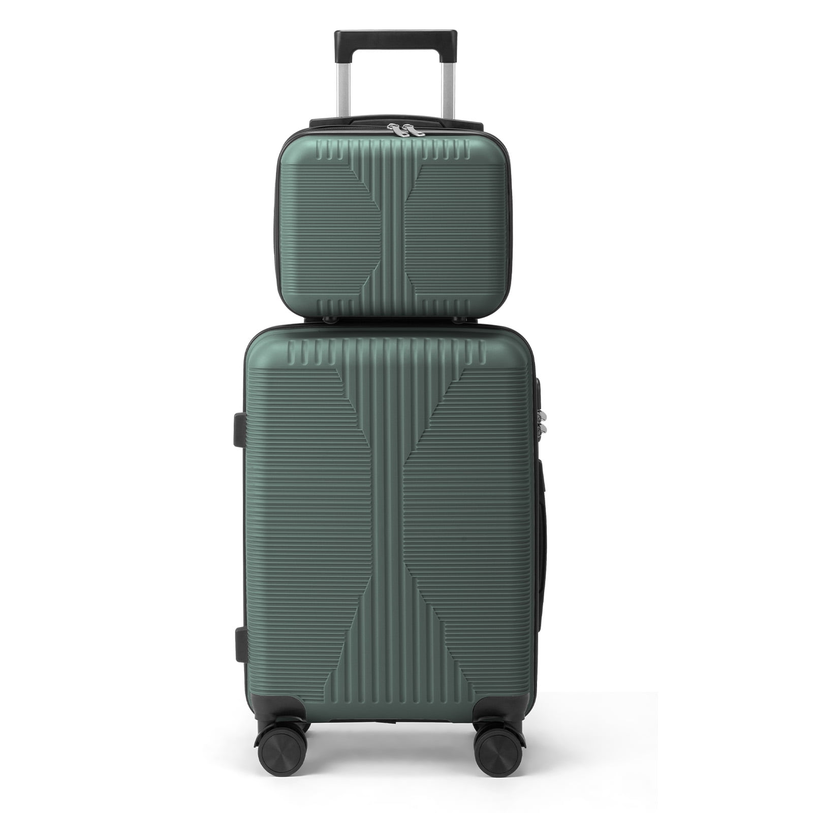 Ktaxon Luggage Set 2 Piece Carry-on, PP Hard Shell Suitcase 14" 20" Luggage Sets Spinner Wheels, Green