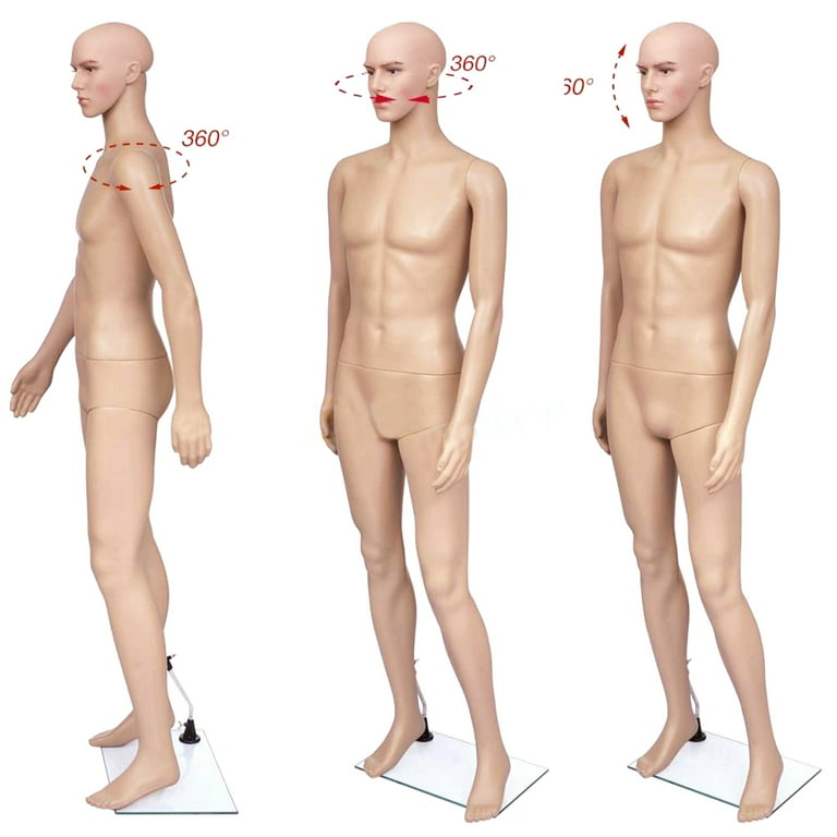Male Fiberglass Mannequins Dress Forms with Adjustable Hands, For