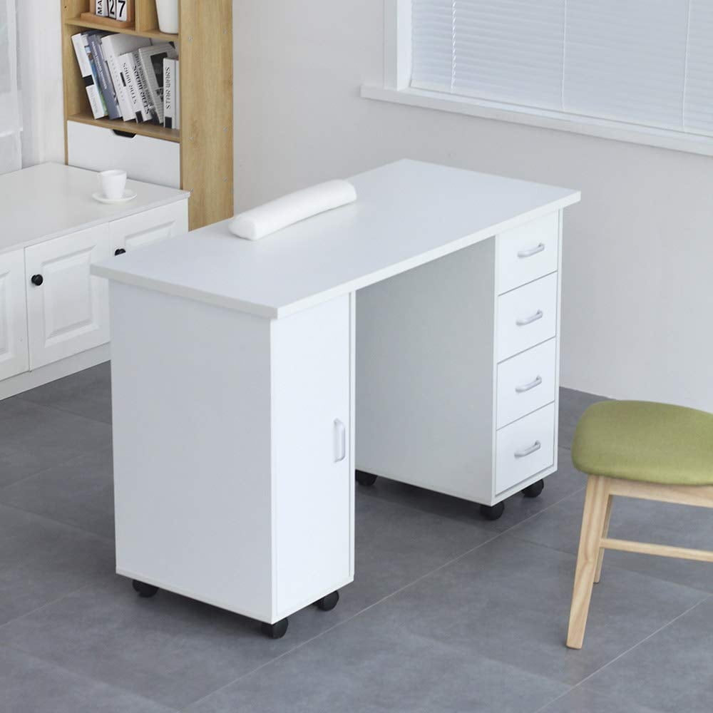 Ktaxon Manicure Nail Table with Drawers and Ergonomic Design