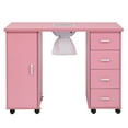 thumbnail image 1 of Ktaxon Manicure Nail Table Station, Salon Spa Nail Desk with Electric Downdraft Vent, Pink, 1 of 7