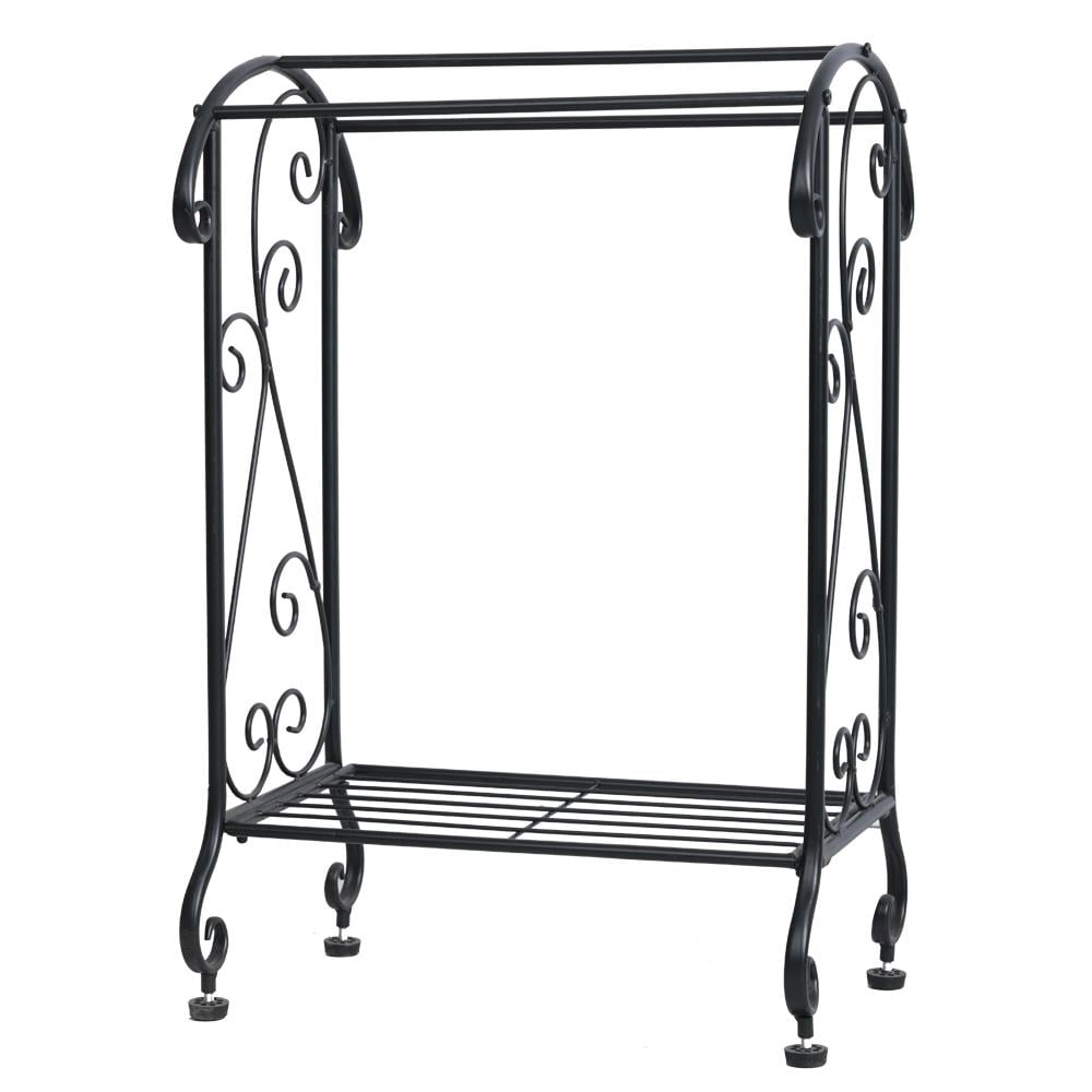 Ktaxon Metal Freestanding Towel Rack Stand Holder with Storage Shelf