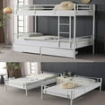 thumbnail image 1 of Ktaxon Metal Twin over Twin Bunk Bed with 2 Drawer & 2 Ladders for Bedroom, White, 1 of 8