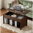 thumbnail image 1 of Ktaxon Mid-Century Lift Top Coffee Table, Multi-Functional Lift Tabletop Center Table for Living Room with Hidden Storage Compartment & 3 Cube Shelves, Retro Brown, 1 of 6