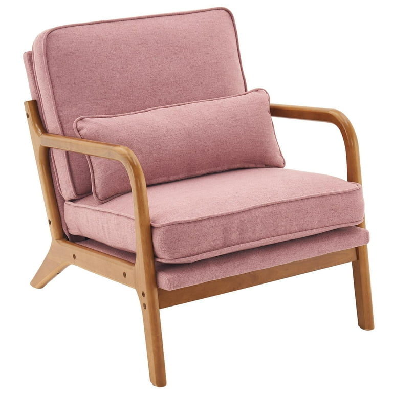 Pink best sale linen armchair