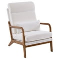 thumbnail image 1 of Ktaxon Mid Century Modern Accent Chair, Teddy Velvet Fabric Armchair, High Back Single Sofa with Solid Wood Frame Teddy White, 1 of 9