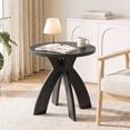 thumbnail image 1 of Ktaxon Mid-Century Sofa Table, 23.6" Wood End Table with Curved Legs, Multifunctional Nightstand Compact Round Side Table, for Living Room, Bedroom, Balcony, Home Office, Black, 1 of 7