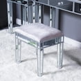 thumbnail image 1 of Ktaxon Mirrored Vanity Stool Makeup Bench Dressing Stools Cushioned Chair Modern Piano Seat for Living Room Bedroom,Silver, 1 of 9
