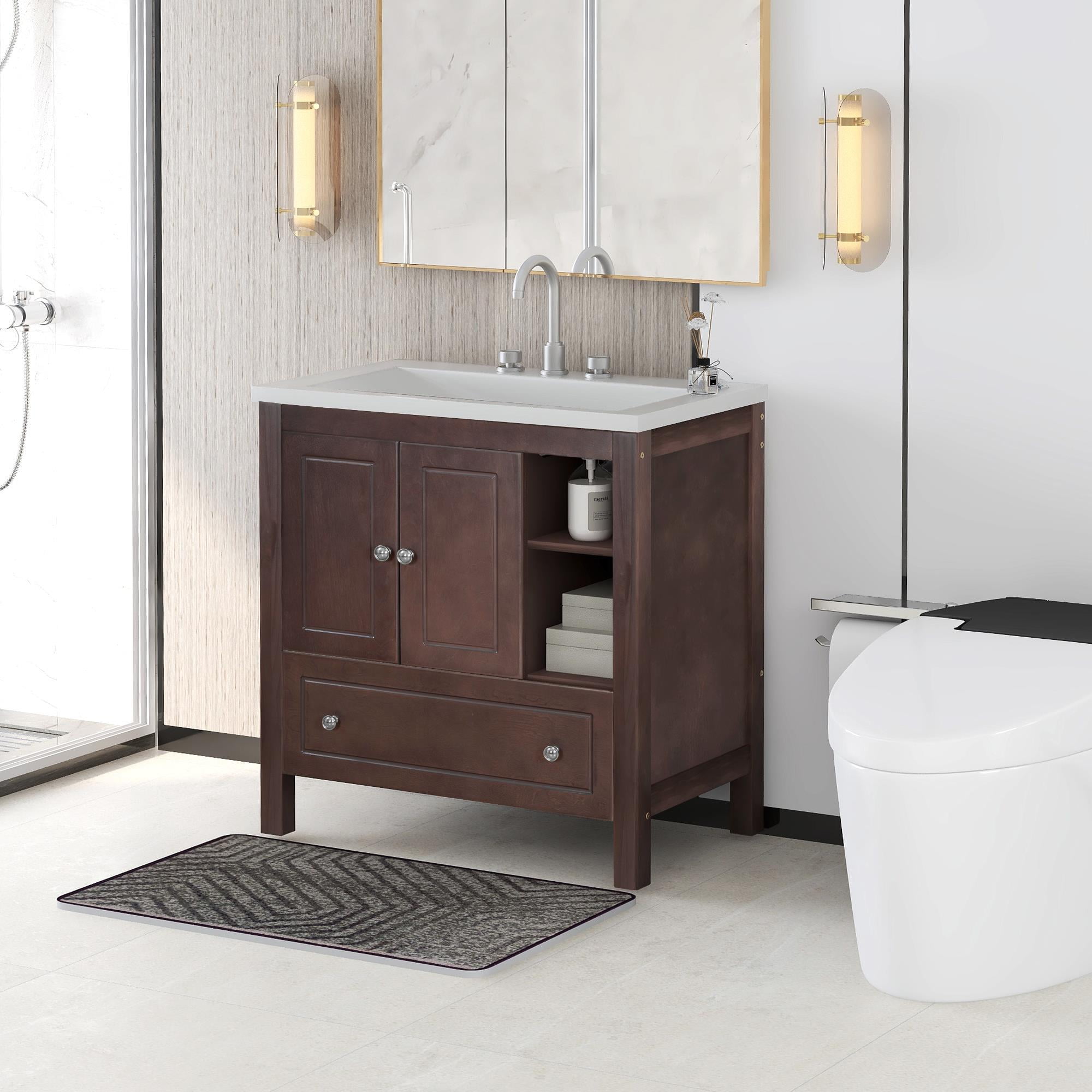 Ktaxon Modern 32 Inch Bathroom Vanity Set with Sink Ceramic Top ...