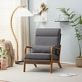 Ktaxon Modern Accent Chair, High Back Armchair, Linen Fabric Single Sofa with Solid Wood Frame