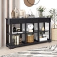 thumbnail image 1 of Ktaxon Modern Console Table with 3 Drawers and 3 Storage Shelves, 58" Sofa Table Narrow Long Entryway Table for Living Room, Hallway, Foyer, Kitchen, Office, Black, 1 of 16