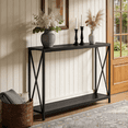 thumbnail image 1 of Ktaxon Modern Console Table, Simplistic Entryway Table, Long Narrow Sofa Side Table TV Stand with Sturdy Metal Frame, Black, 1 of 6