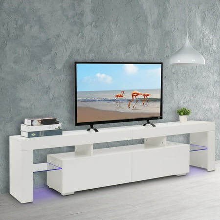 Ktaxon Modern LED TV Unit Cabinet Stand for TVs up to 80 Inches White