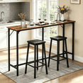 thumbnail image 1 of Ktaxon Modern Pub Dining Table for 4 People, 55" Long Bar Table Rectangle for Home, Brown (Only Table), 1 of 8