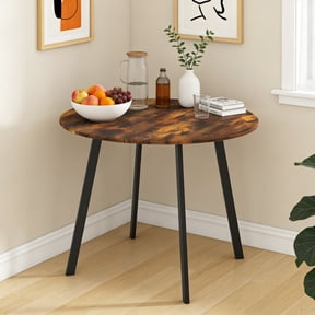 Ktaxon Modern Round Dining Table for 2~4, Simplistic 35.5" Kitchen Breakfast Table, Multifunctional Use Table for Small Space, Brown