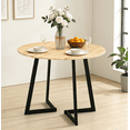 thumbnail image 1 of Ktaxon Modern Round Dining Table for 2~4, Simplistic 35.5" Kitchen Breakfast Table with Shaped Legs, Multifunctional Use Table for Small Space, Natural, 1 of 6