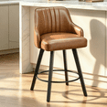 thumbnail image 1 of Ktaxon Modern Swivel Bar Stools Set of 1, Counter Height 24" Barstools with Fabric Padded Seating, 1 PCS Bar Stools for Kitchen Island, Bar, Home, Breakfast, Antique Bronze, 1 of 6
