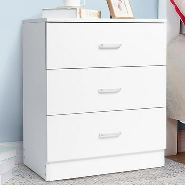 Ktaxon Modern White 3 Drawer Dresser Bedroom White Finish