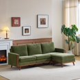 thumbnail image 1 of Ktaxon Modular Sectional Sofa with Movable Ottoman, Corduroy L-Shaped Couch with Wood Frame and Legs Green, 1 of 8