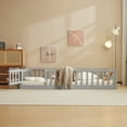 thumbnail image 1 of Ktaxon Montessori Full Floor Bed with Safety Guardrails, Wood Bed Frame, Gray, 1 of 7
